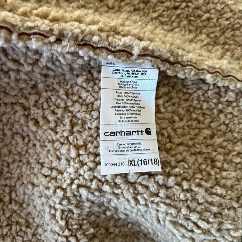 Carhartt Brown Teddy Jacket with Cream Accents - Picture 9 of 10